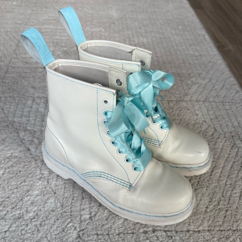 Custom white leather Dr. Martens